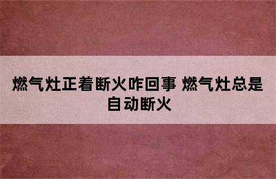 燃气灶正着断火咋回事 燃气灶总是自动断火